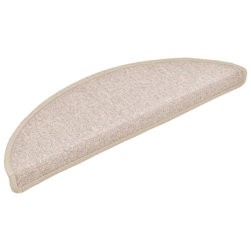 VidaXL Trapmatten 15 st 56x17x3 cm taupe halfrond