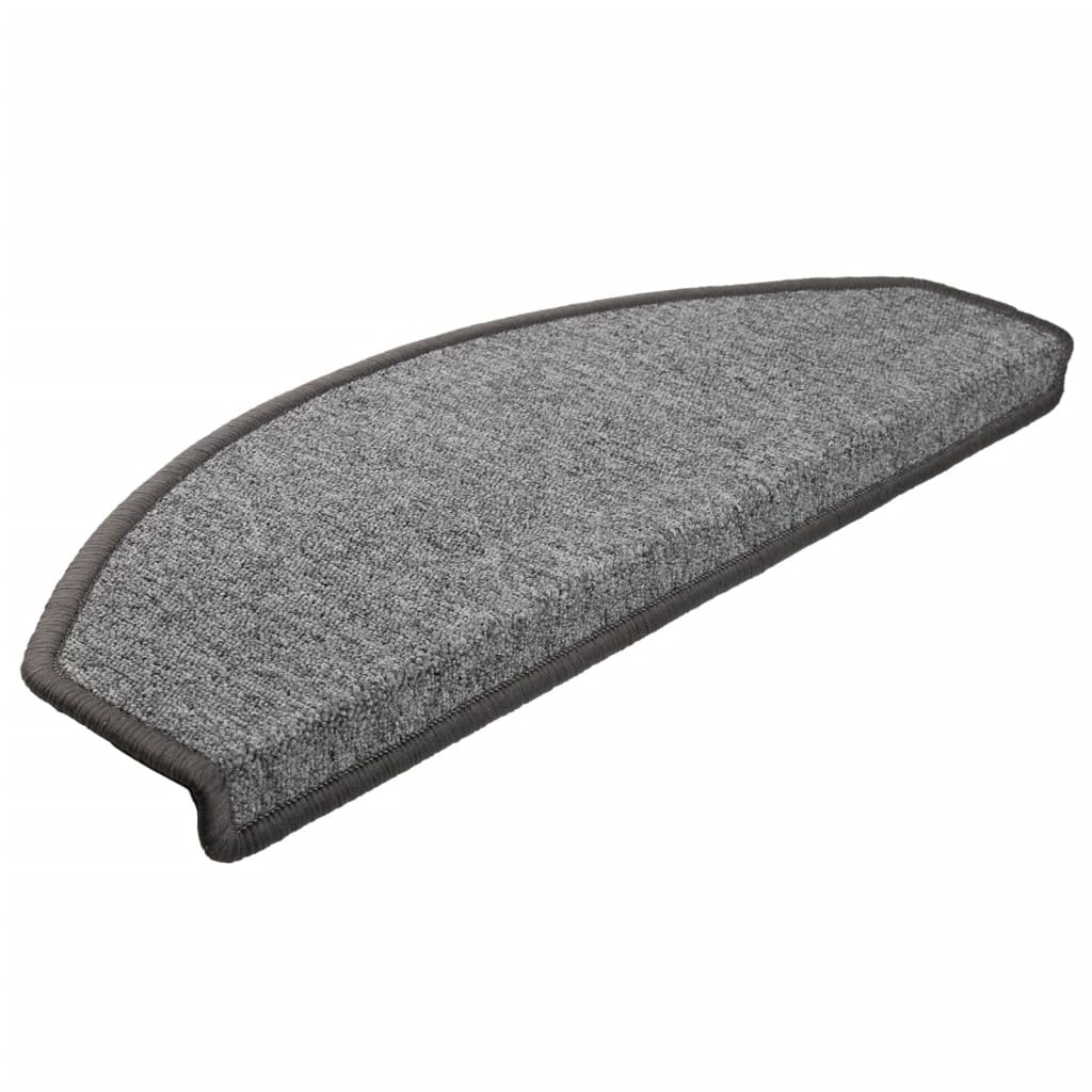VidaXL Trapmatten 15 st 65x24x4 cm donkergrijs halfrond groot