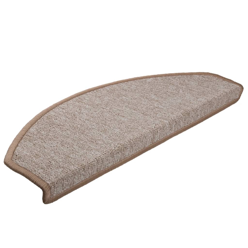 VidaXL Trapmatten 15 st 65x24x4 cm lichtbruin halfrond groot