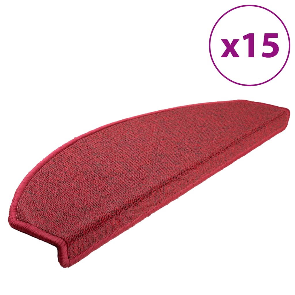 VidaXL Trapmatten 15 st 65x24x4 cm röd halfrond groot