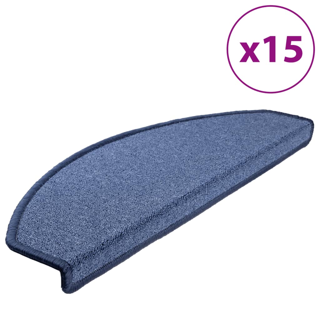 VidaXL 15 st trapmatten 65x24x4 cm blauw