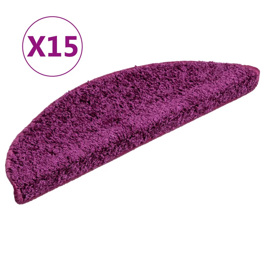 VidaXL Trapmatten 15 st 56x17x3 cm violet halfrond