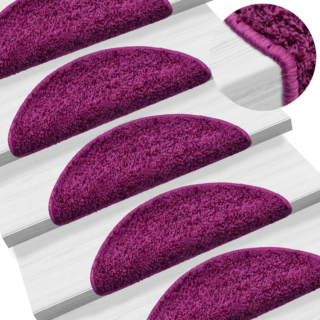 VidaXL Trapmatten 15 st 56x17x3 cm violet halfrond
