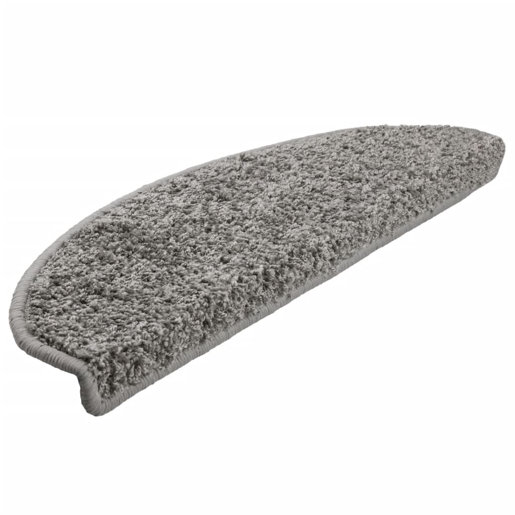 VidaXL Trapmatten 15 st 65x21x4 cm grijs halfrond groot