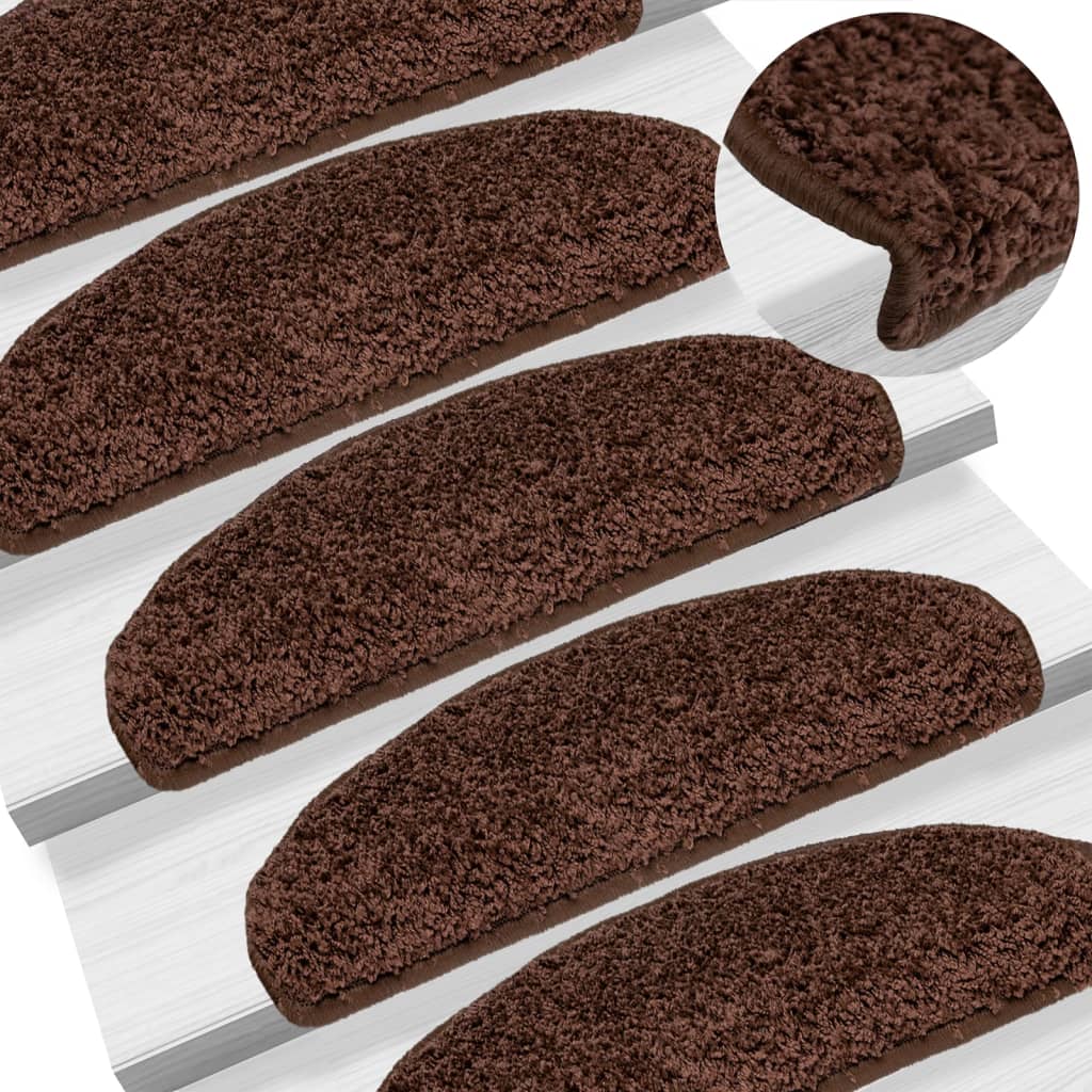 VidaXL Trapmatten 15 st 65x21x4 cm bruin halfrond groot
