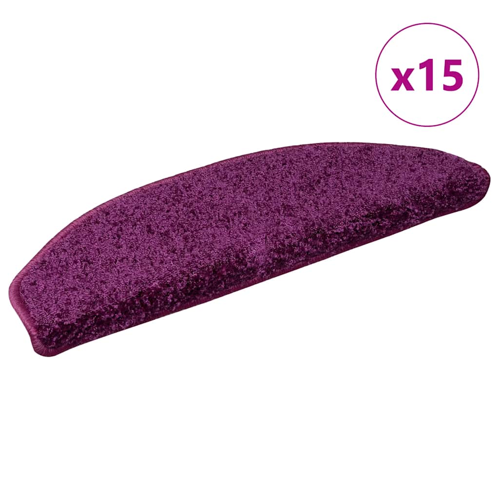 VidaXL Trapmatten 15 st 65x21x4 cm violet halfrond groot