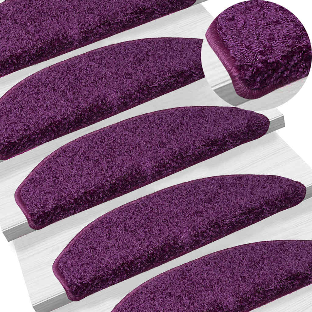 VidaXL Trapmatten 15 st 65x21x4 cm violet halfrond groot