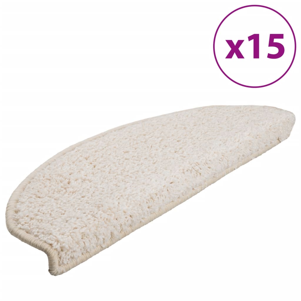 VidaXL Trapmatten 15 st 65x21x4 cm wit halfrond groot