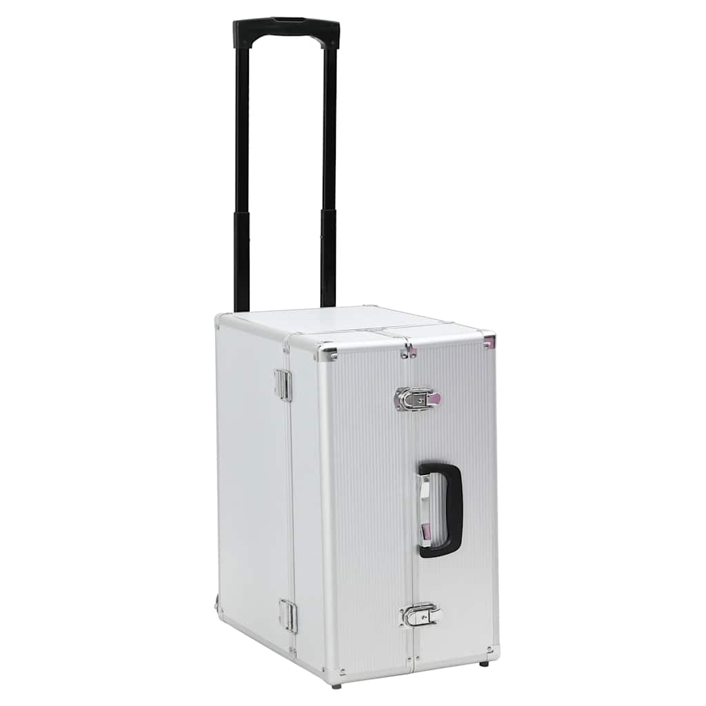 VidaXL Pilotentrolley 47x39x27 cm aluminium zilverkleurig
