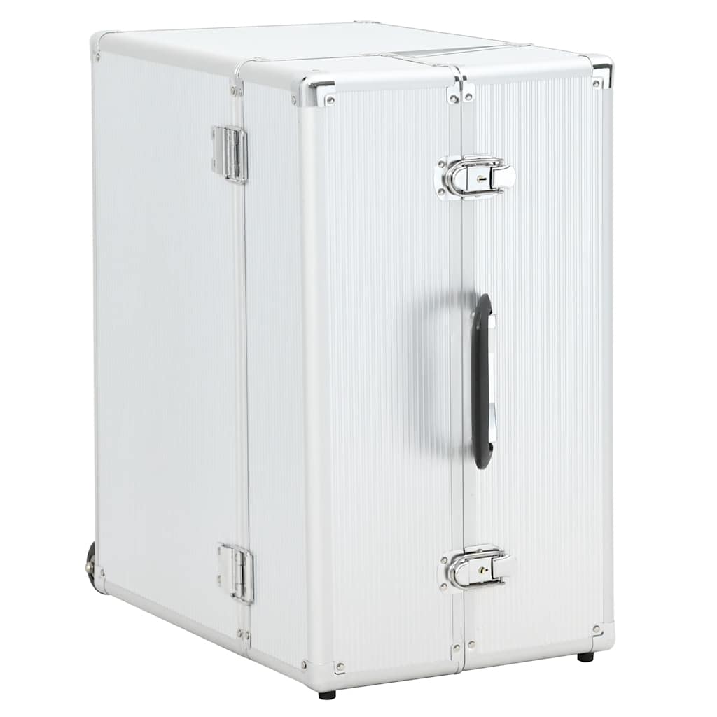 VidaXL Pilotentrolley 47x39x27 cm aluminium zilverkleurig