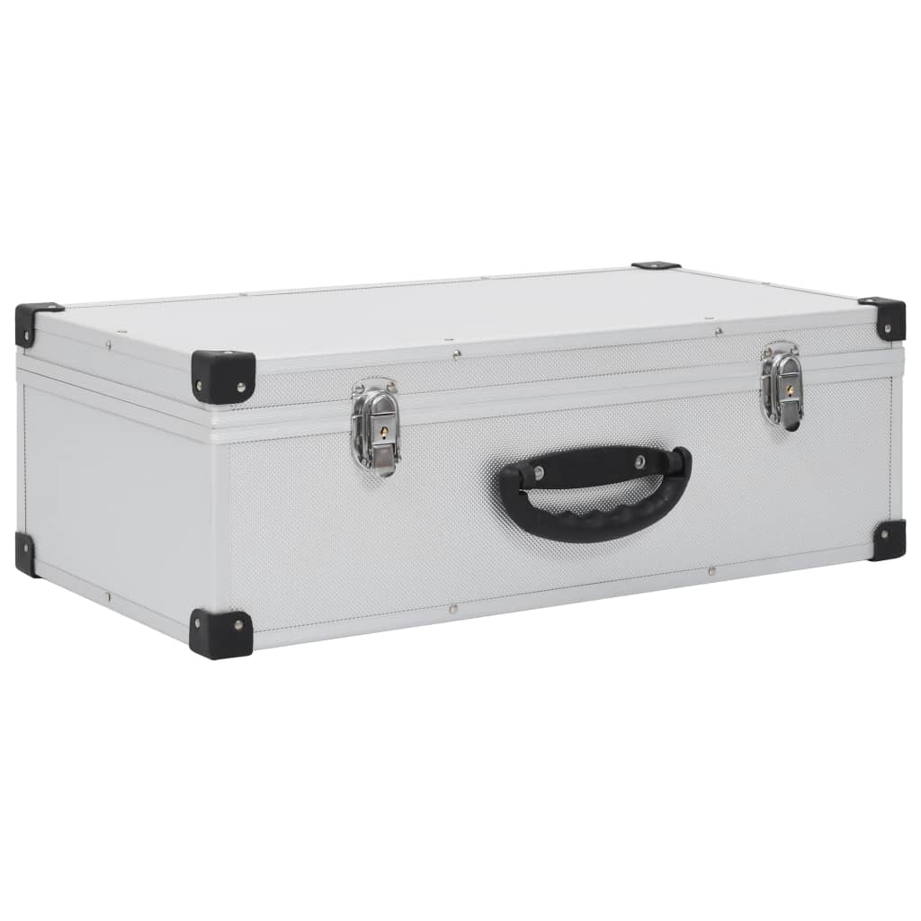 VidaXL Cd-koffer voor 80 cd's aluminium abs zilverkleurig