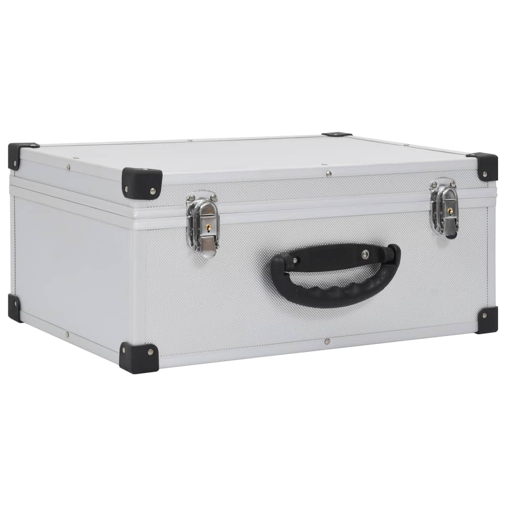 VidaXL Cd-koffer voor 60 cd's aluminium abs zilverkleurig