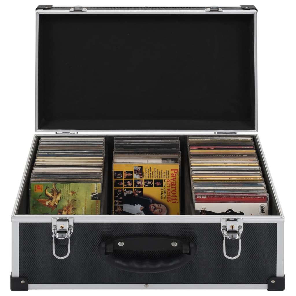 VidaXL Cd-koffer voor 60 cd's aluminium abs zwart