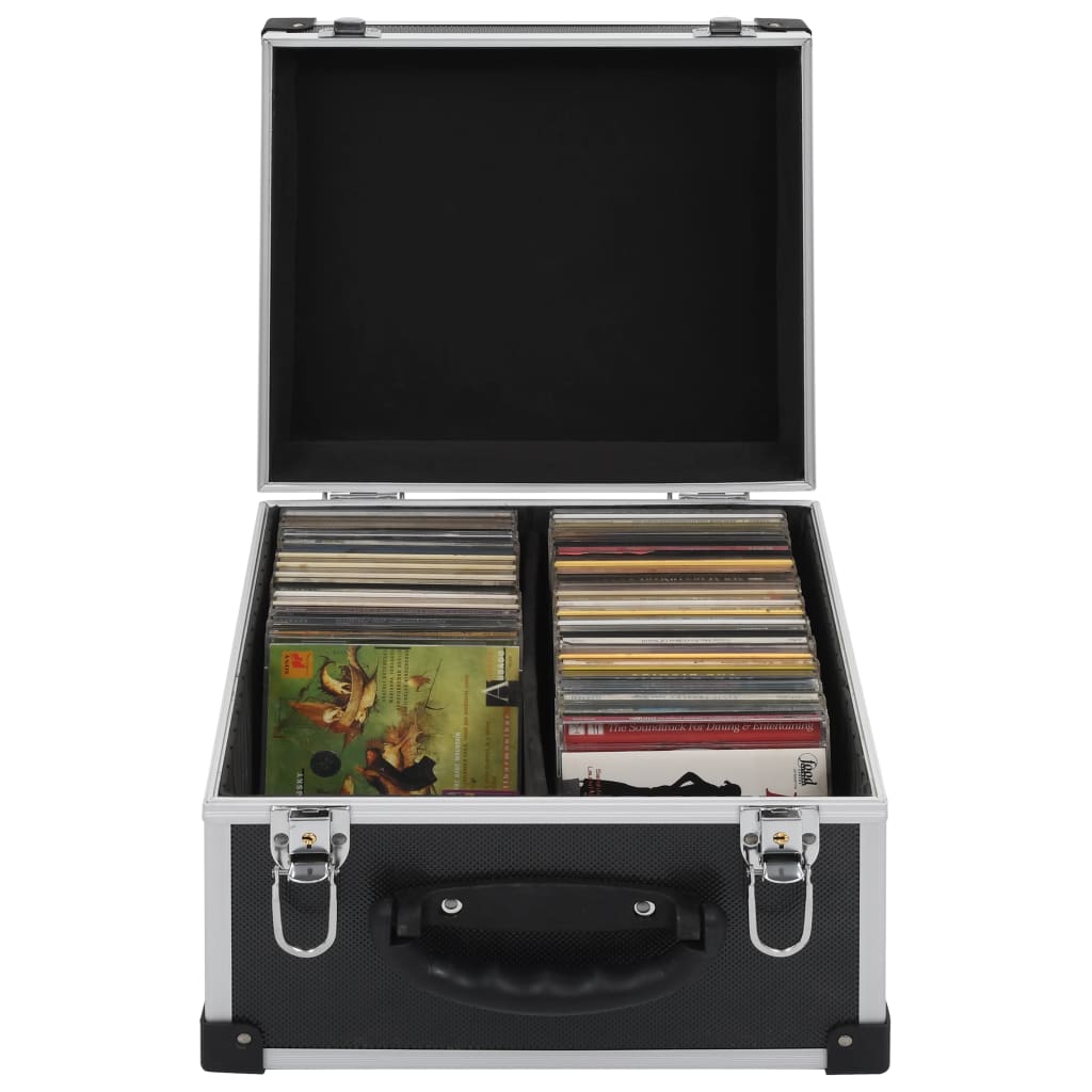VidaXL Cd-koffer voor 40 cd's aluminium abs zwart