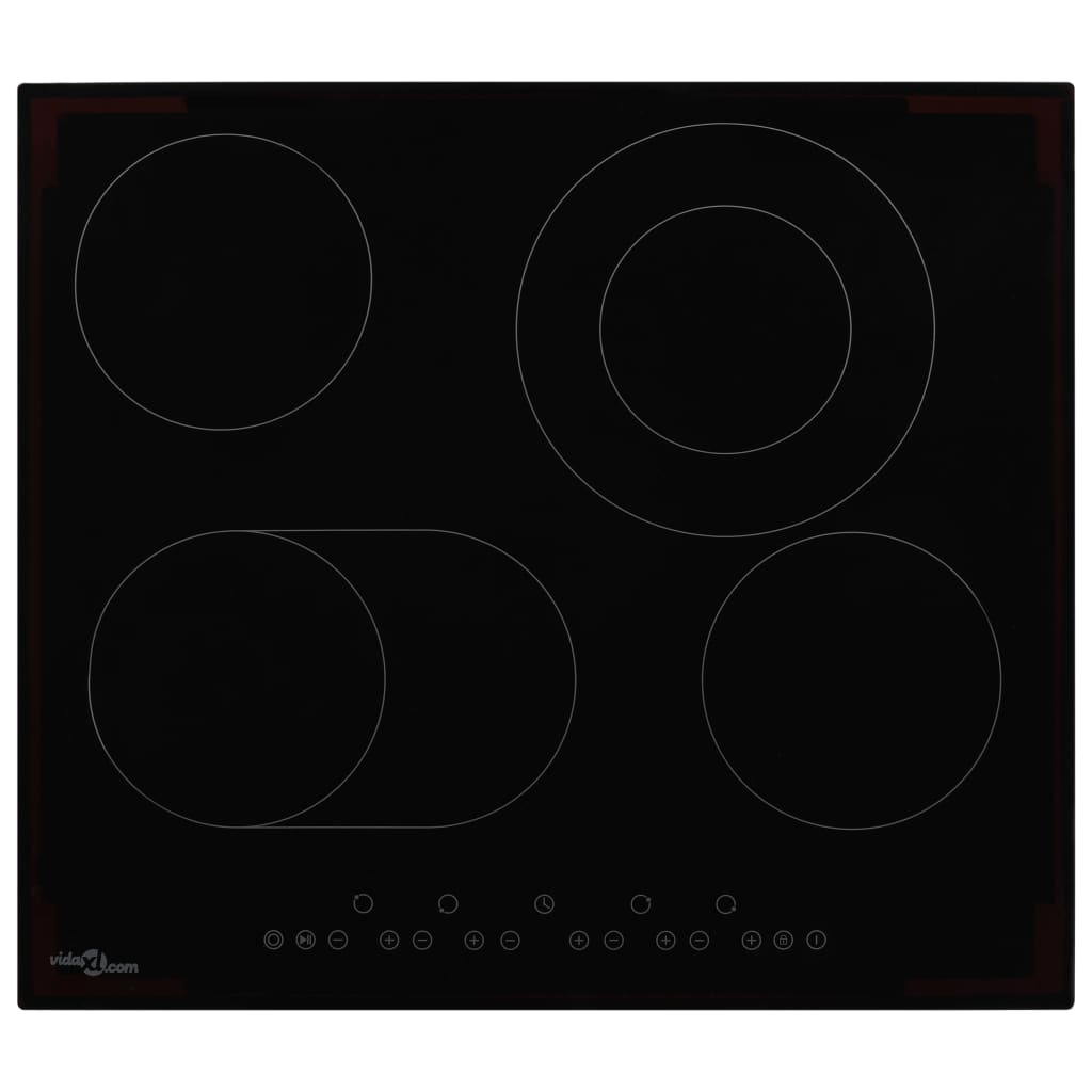 VidaXL Keramische kookplaat met 4 kookzones aanraakbediening 6600 w