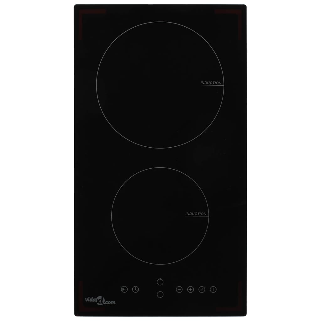 VidaXL Inductiekookplaat met 2 kookzones aanraakbediening 3500 w glas