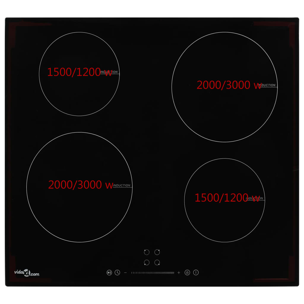 VidaXL Inductiekookplaat met 4 kookzones aanraakbediening 7000 w glas