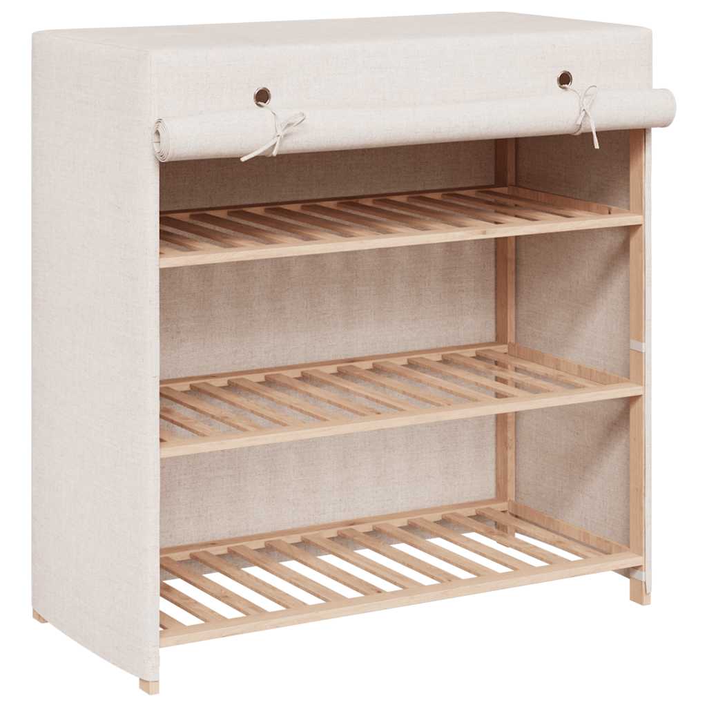 VidaXL Schoenenkast met hoes 79x40x80 cm stof wit