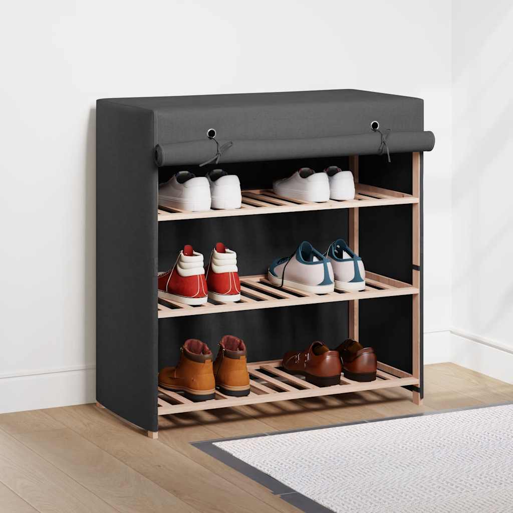VidaXL Schoenenkast met hoes 79x40x80 cm stof grijs