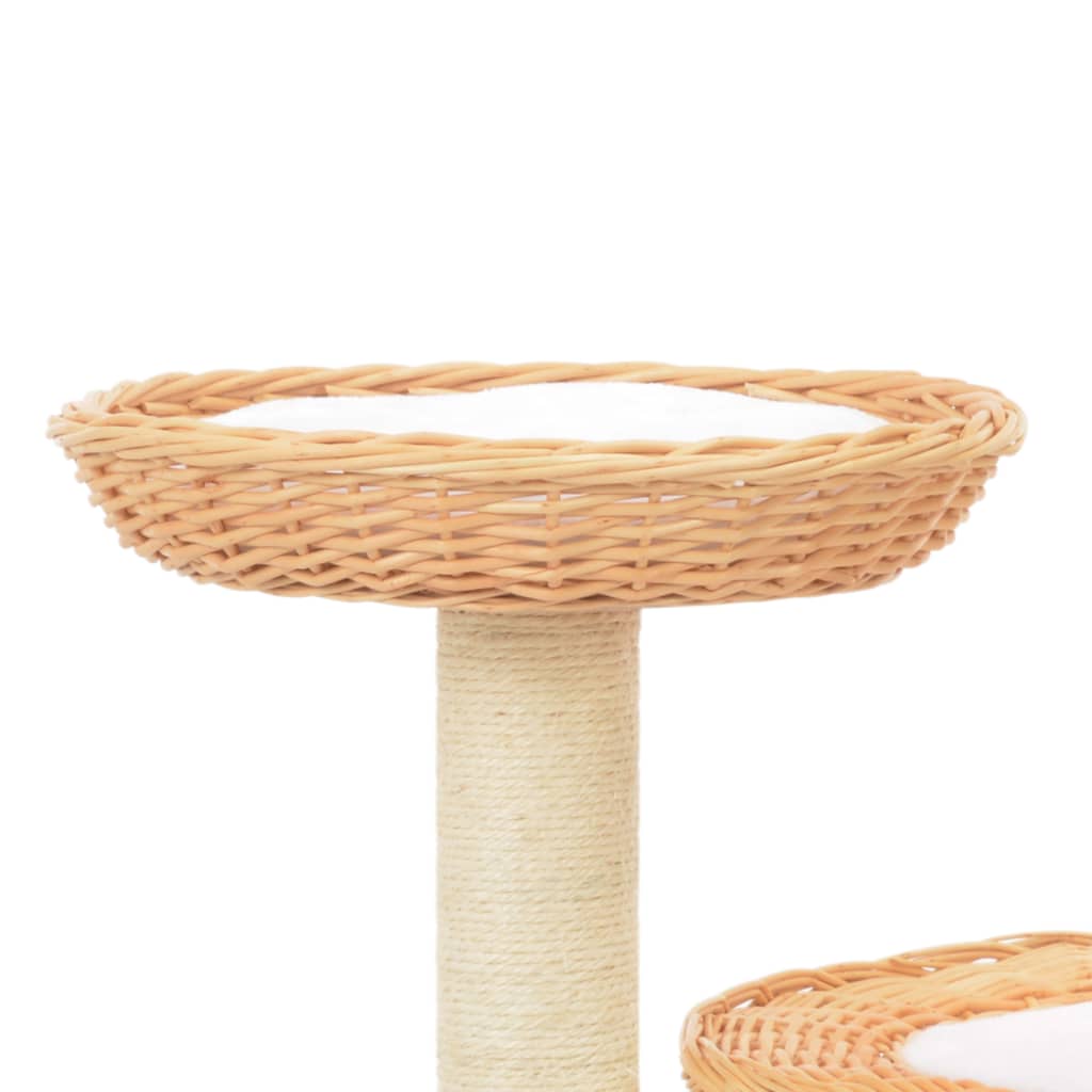 VidaXL Kattenkrabpaal met sisal krabpaal natuurlijk wilgenhout