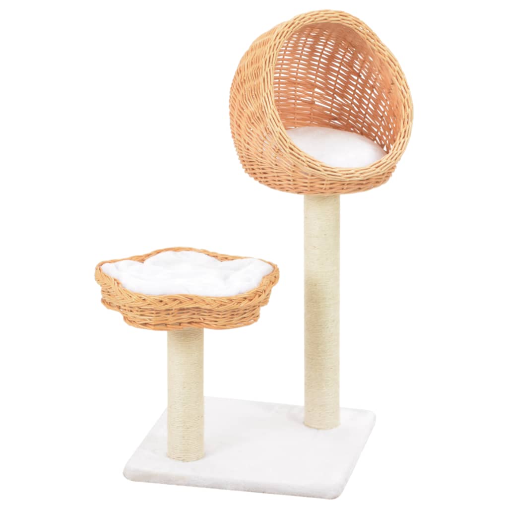 VidaXL Kattenkrabpaal met sisal krabpaal natuurlijk wilgenhout