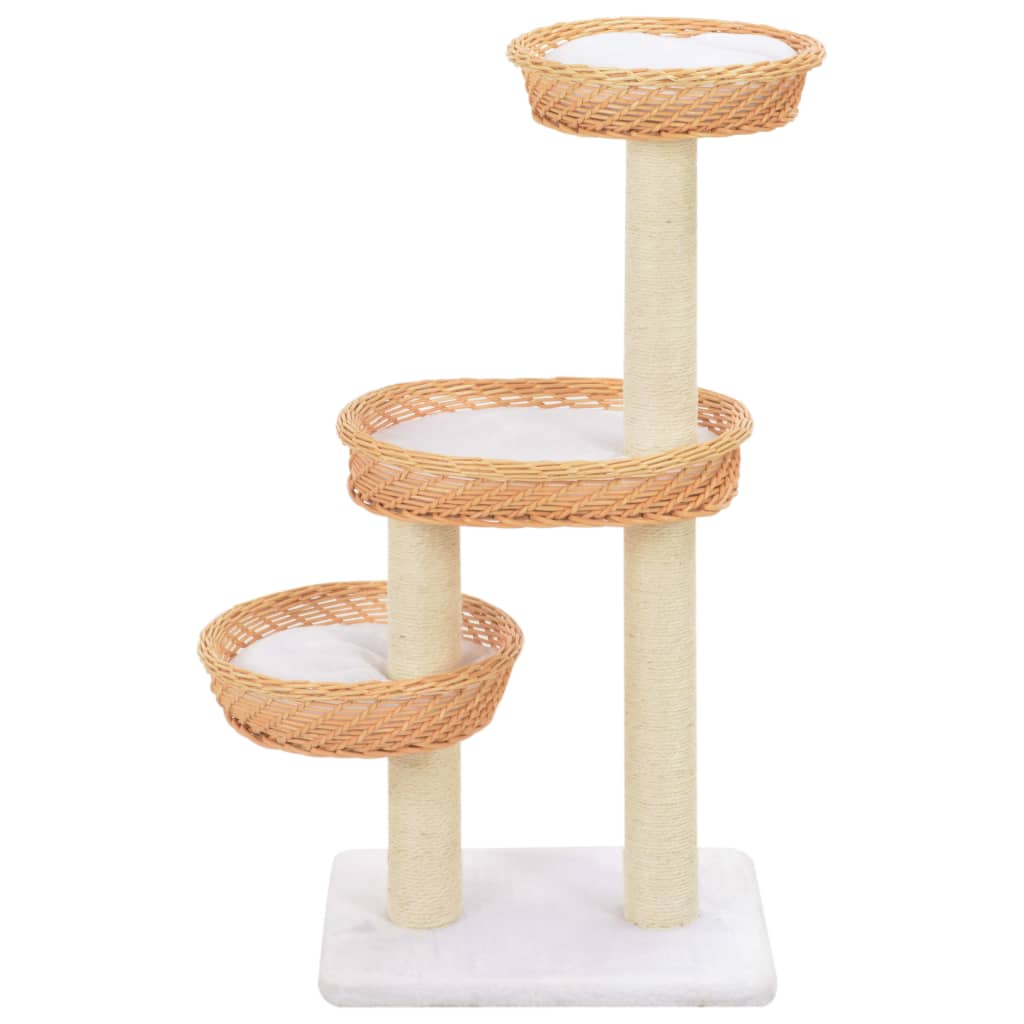 VidaXL Kattenkrabpaal met sisal krabpaal natuurlijk wilgenhout
