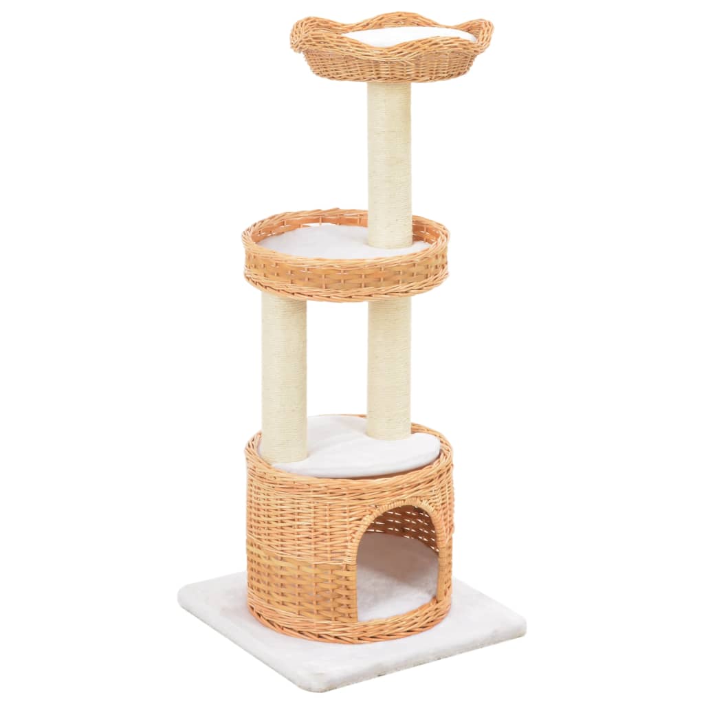 VidaXL Kattenkrabpaal met sisal krabpaal natuurlijk wilgenhout