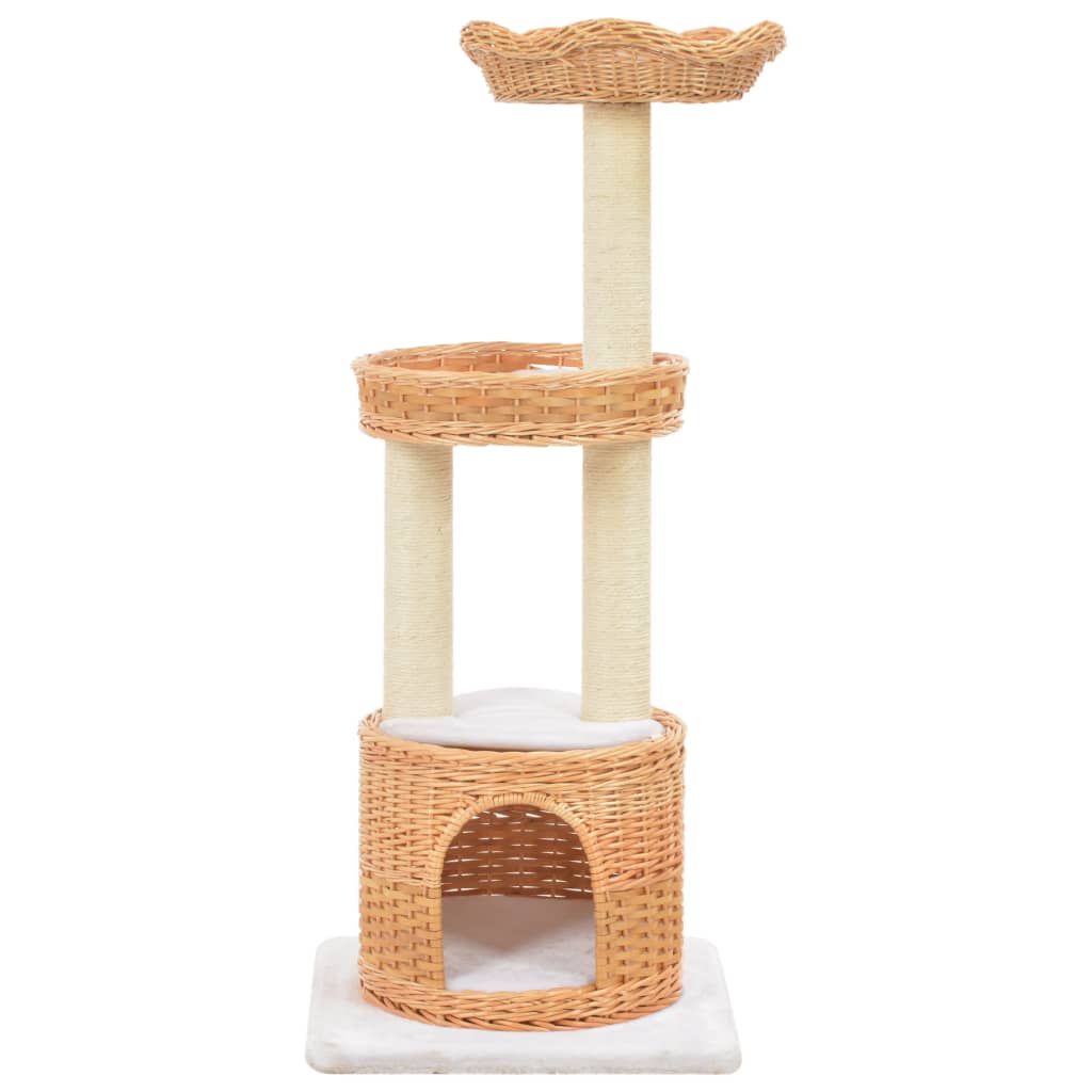 VidaXL Kattenkrabpaal met sisal krabpaal natuurlijk wilgenhout
