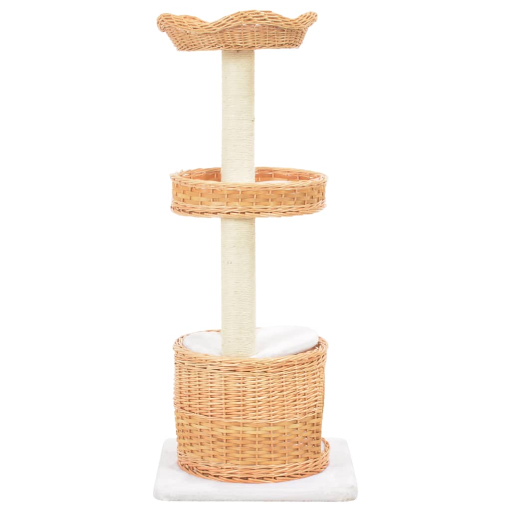 VidaXL Kattenkrabpaal met sisal krabpaal natuurlijk wilgenhout
