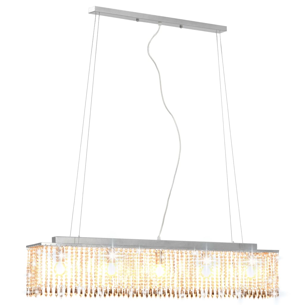 VidaXL Plafondlamp met kristallen kralen 104 cm zilverkleurig