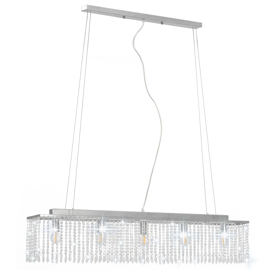 VidaXL Plafondlamp met kristallen kralen 104 cm zilverkleurig