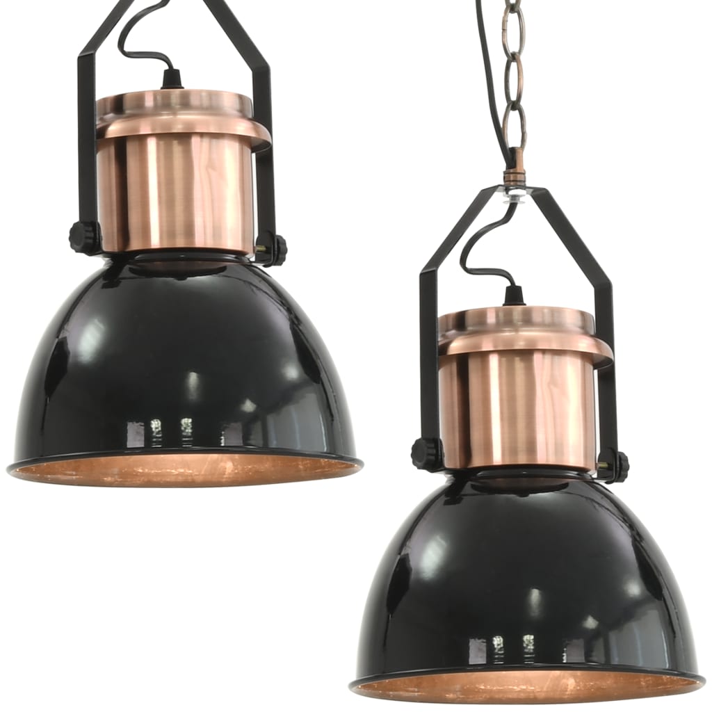 VidaXL Plafondlampen 2 st rond e27 zwart