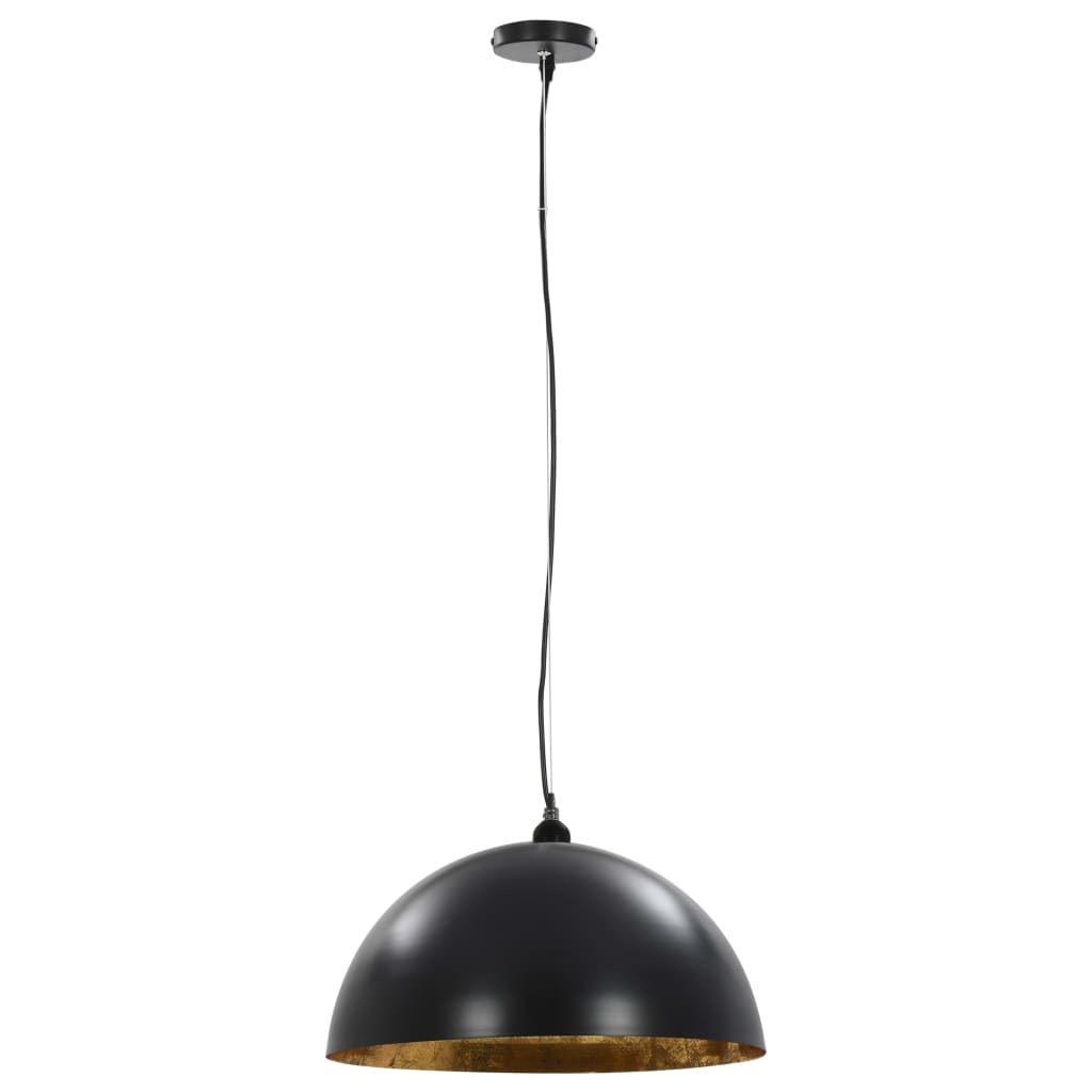 VidaXL Plafondlampen 2 st halfrond e27 50 cm zwart en goudkleurig