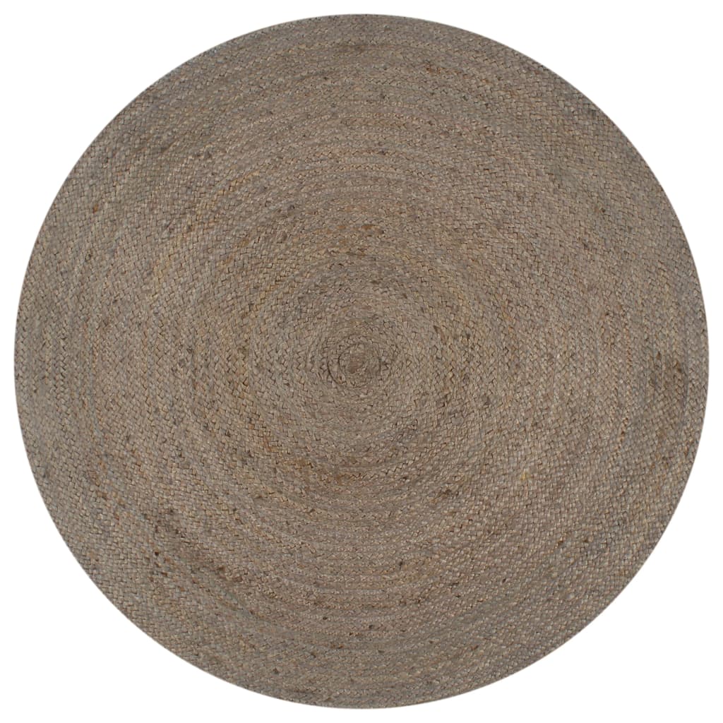 VidaXL Vloerkleed handgemaakt rond 90 cm jute grijs