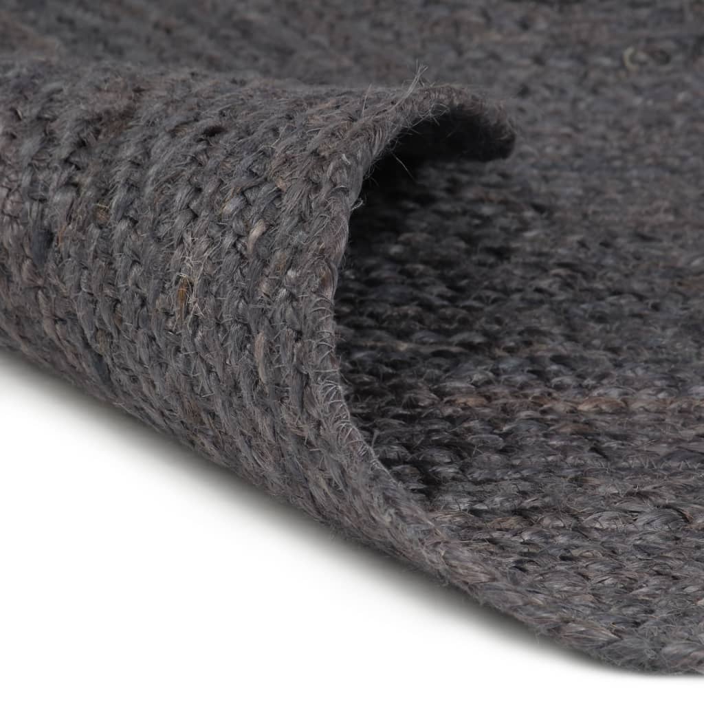 VidaXL Vloerkleed handgemaakt rond 90 cm jute donkergrijs