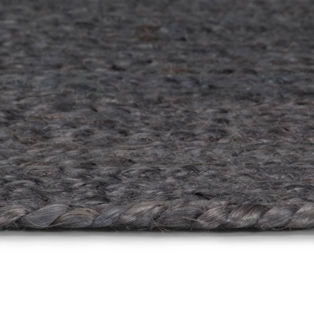 VidaXL Vloerkleed handgemaakt rond 90 cm jute donkergrijs