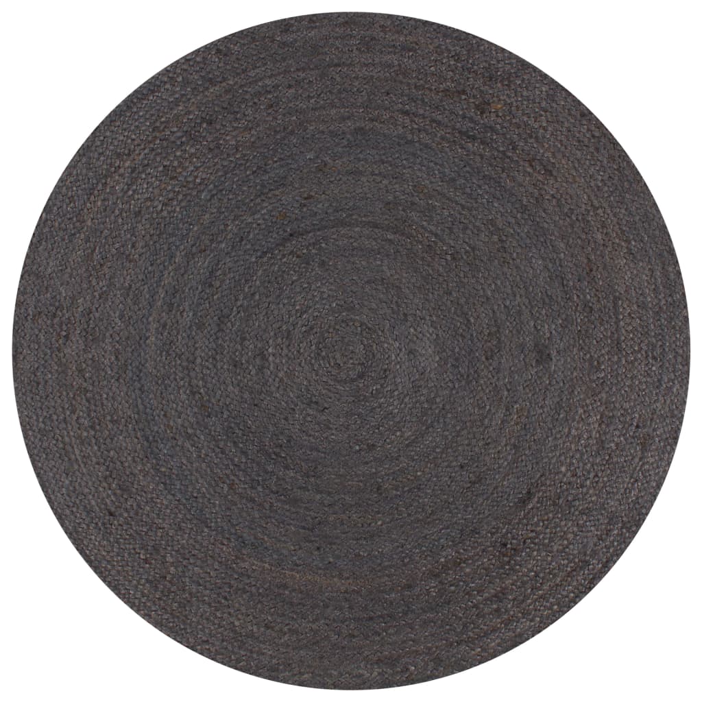 VidaXL Vloerkleed handgemaakt rond 120 cm jute donkergrijs