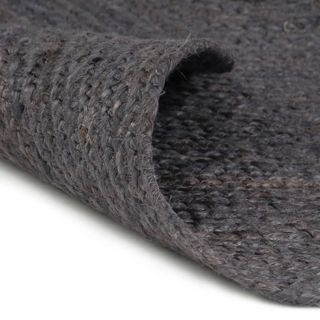 VidaXL Vloerkleed handgemaakt rond 120 cm jute donkergrijs