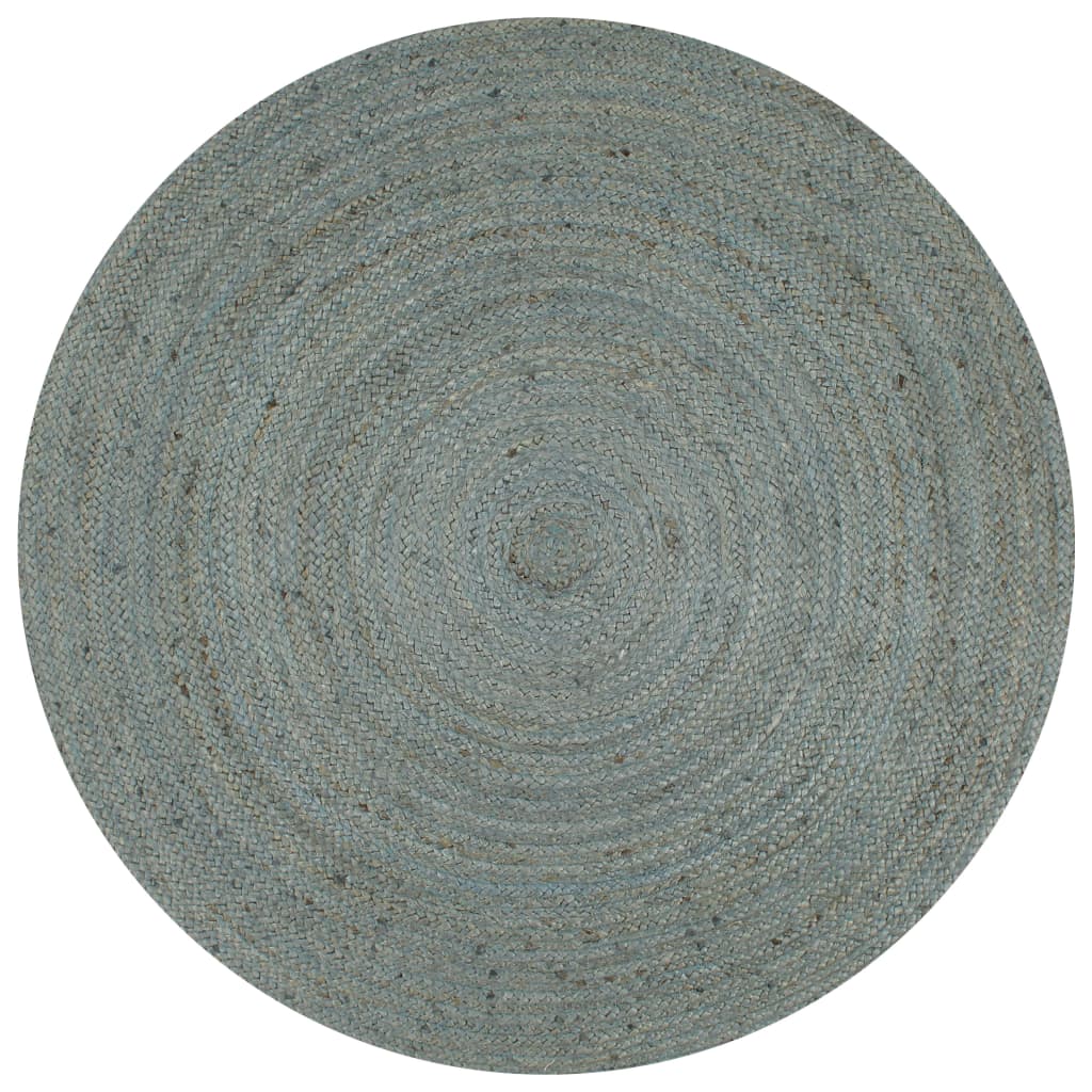 VidaXL Vloerkleed handgemaakt rond 90 cm jute olijfgroen