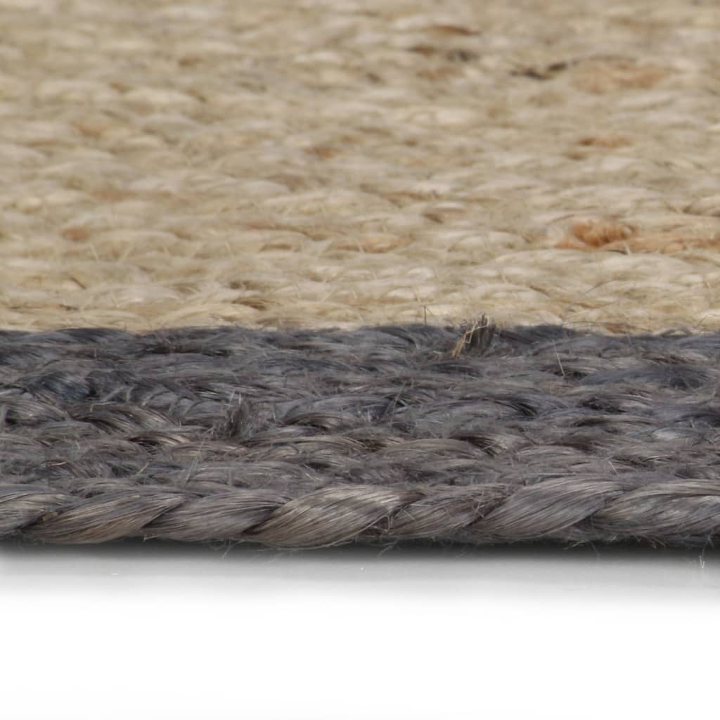 VidaXL Vloerkleed handgemaakt met donkergrijze rand 90 cm jute