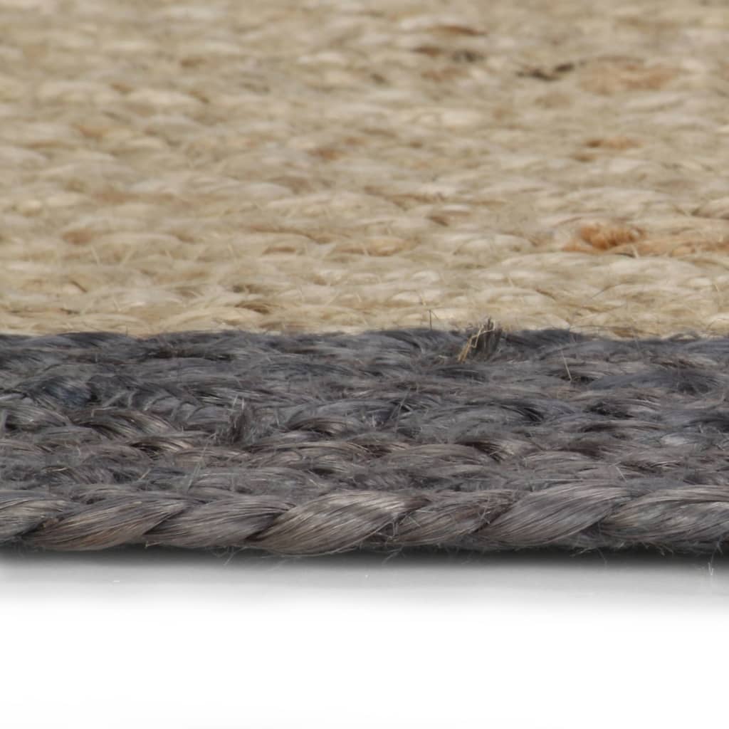 VidaXL Vloerkleed handgemaakt met donkergrijze rand 120 cm jute