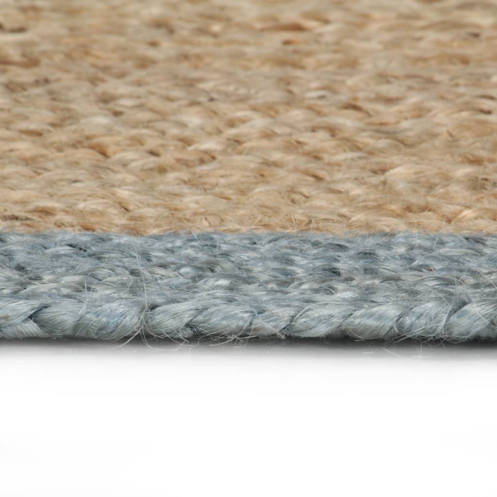 VidaXL Vloerkleed handgemaakt met olijfgroene rand 120 cm jute