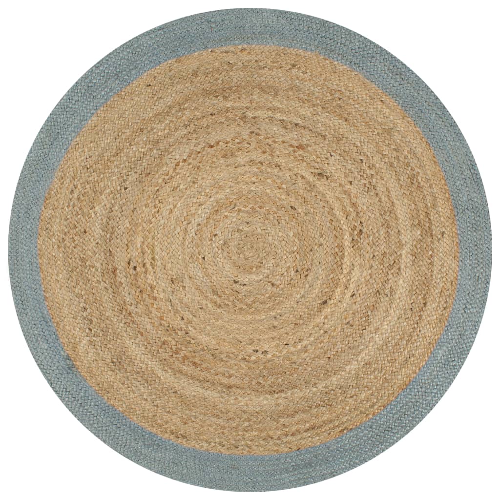 VidaXL Vloerkleed handgemaakt met olijfgroene rand 150 cm jute