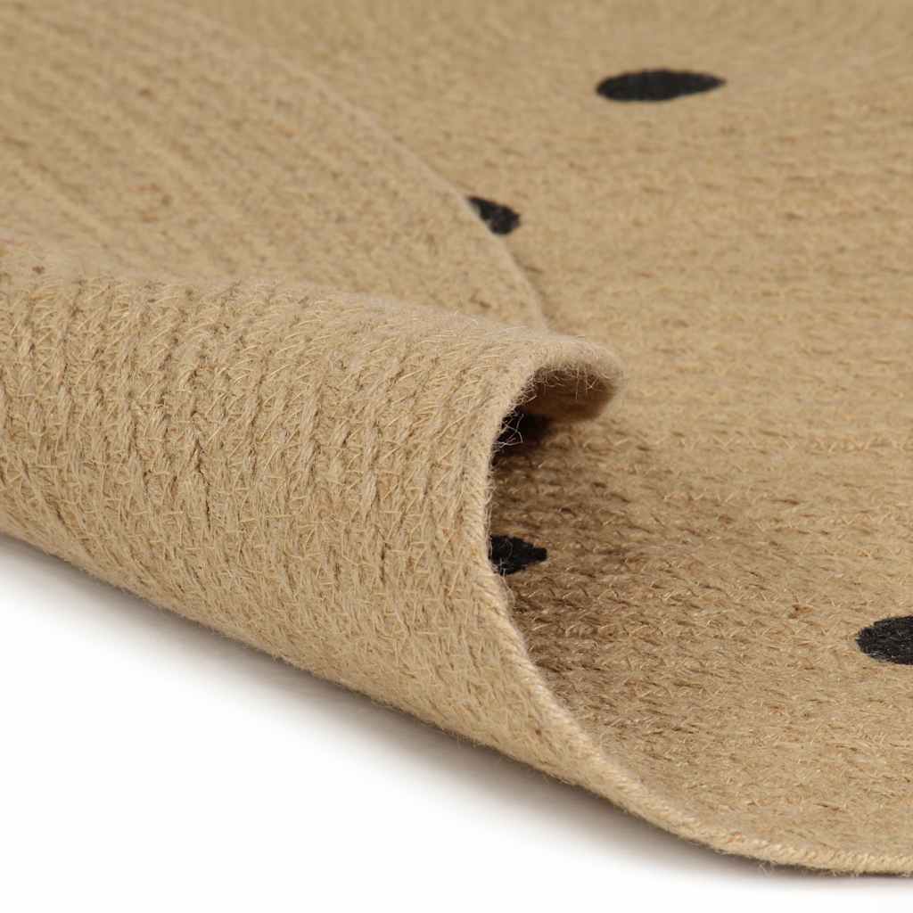 VidaXL Vloerkleed handgemaakt met print polkadot 90 cm jute