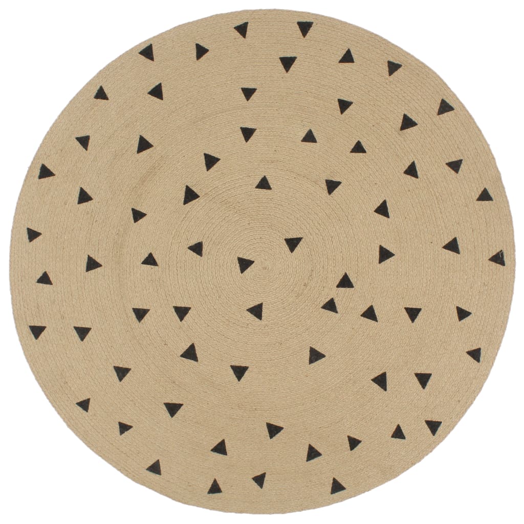 VidaXL Vloerkleed handgemaakt met driehoek print 90 cm jute