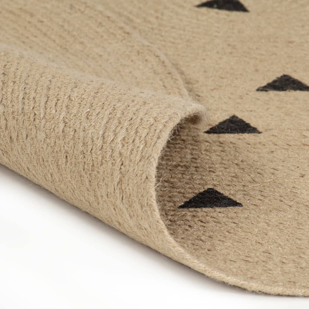 VidaXL Vloerkleed handgemaakt met driehoek print 120 cm jute