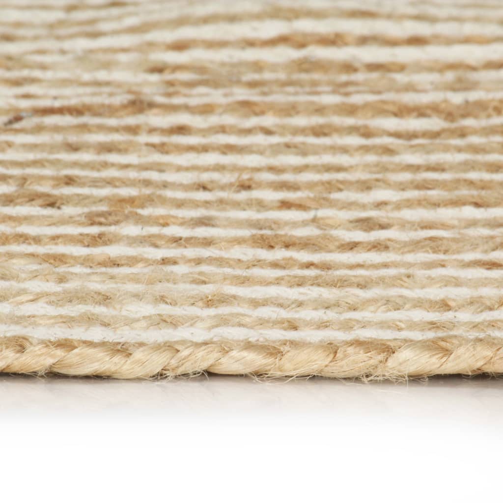 VidaXL Vloerkleed handgemaakt met spiraal ontwerp 90 cm jute wit