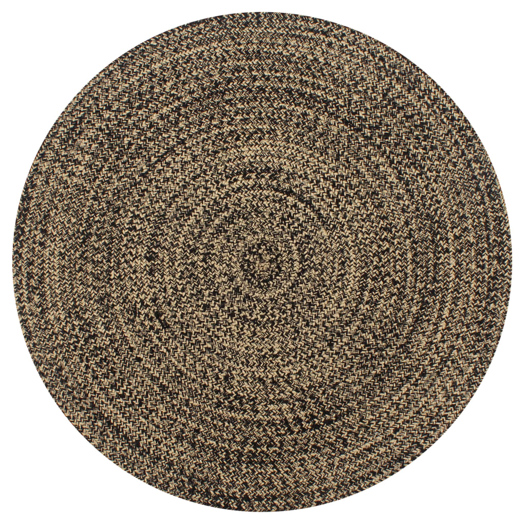 VidaXL Vloerkleed handgemaakt 120 cm jute zwart en naturel