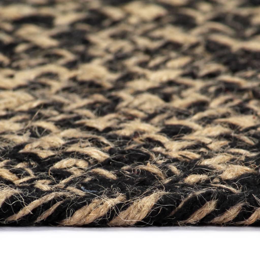 VidaXL Vloerkleed handgemaakt 120 cm jute zwart en naturel