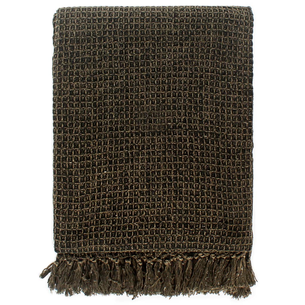 VidaXL Plaid 160x210 cm katoen antraciet en bruin